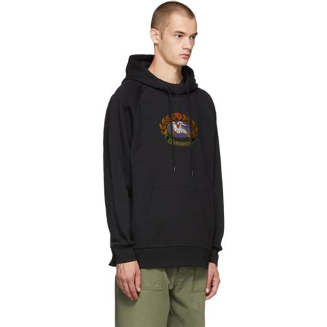 burberry esker hoodie black|burberry embroidered hoodie.